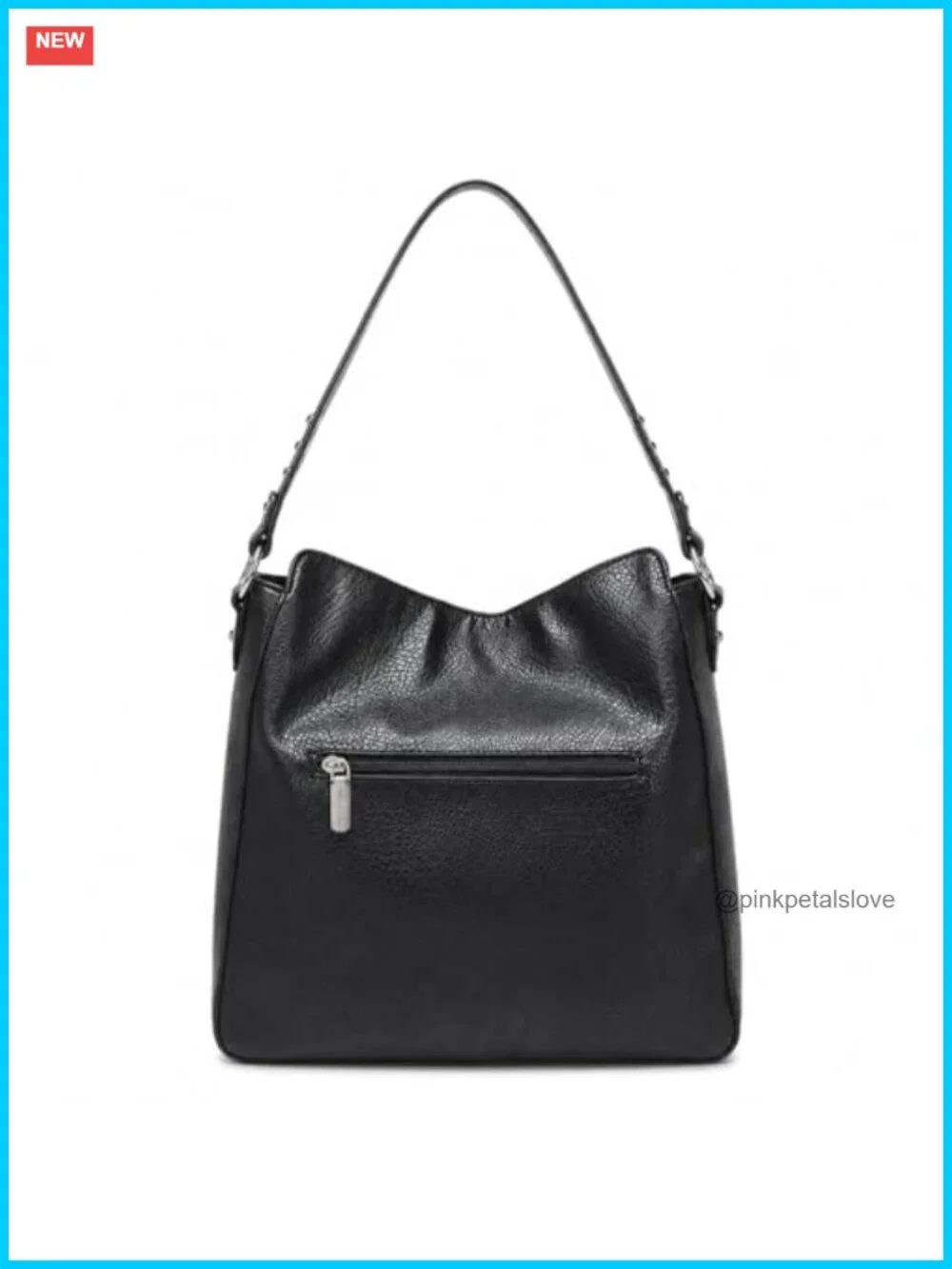 Faux Leather Hobo Bag Crossbody Purse Shoulder Handbag with Metal Stud Accents